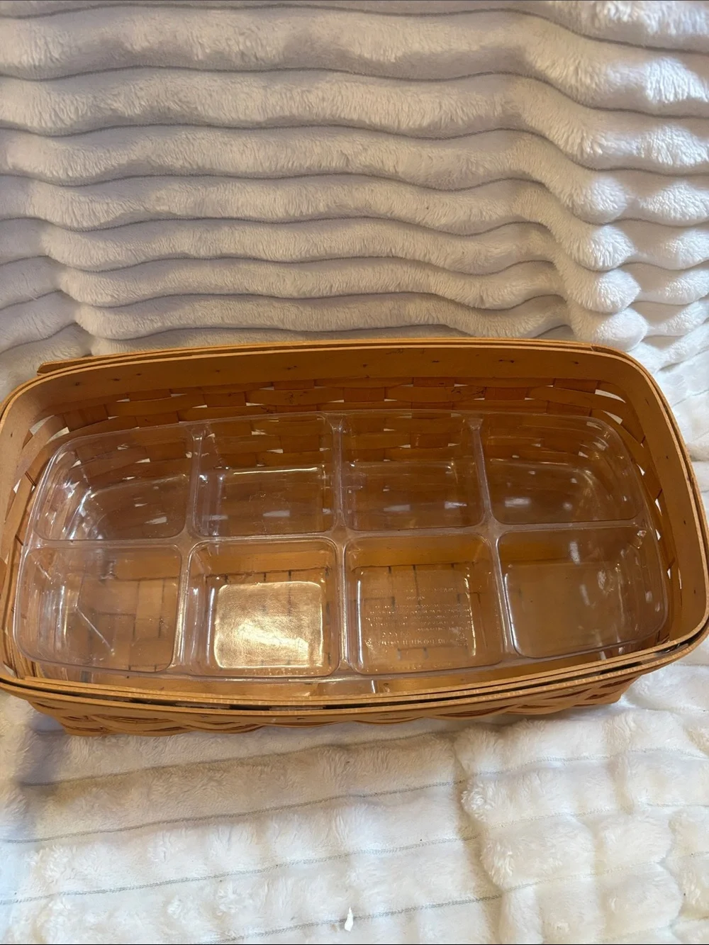 2000 Longaberger Vanity Basket with two Plastic Protectors Combo